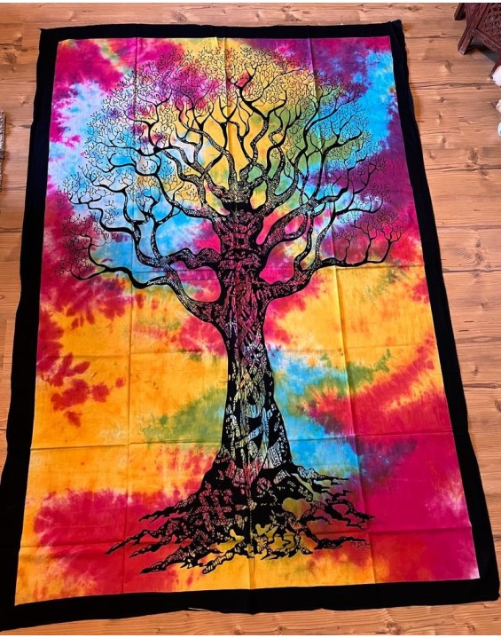 Plachta   STROM ŽIVOTA – farebná batikovaná – stredná 130×200