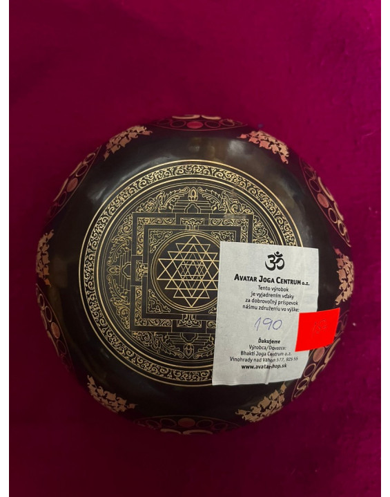 Tibetská misa ručne tepaná s gravírovaím – OM mandala (3207)