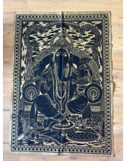 Plachta GANESHA čierno zlatý – mini cca 105 x 73 cm