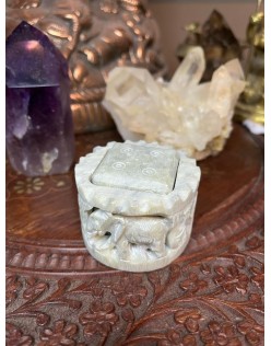 Kamenný stojan na vonné tyčinky – šedý so slonami