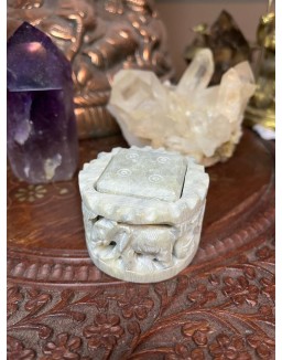 Kamenný stojan na vonné tyčinky – šedý so slonami