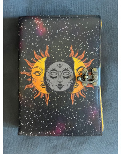 Kožený zápisník veľký - Slnko a mesiac