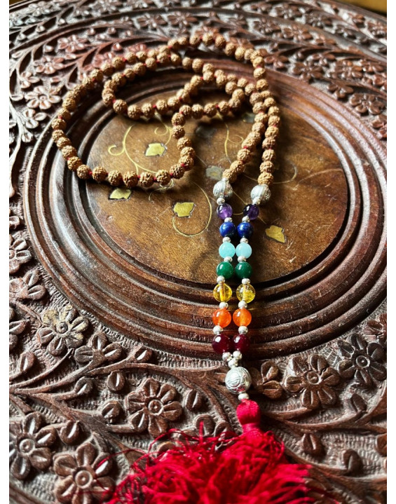 MALA De lux – RUDRAKSHA – čakrové minerály – červená (019)