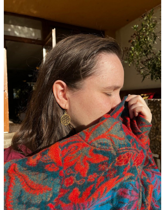 Náušnice - kvet života zlaté 2,8 cm