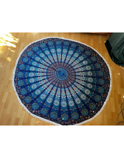Indická plachta OKRÚHLA - modrá - 190cm