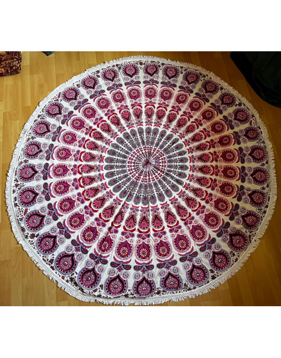 Indická plachta OKRÚHLA - fialovo ružová- 190cm
