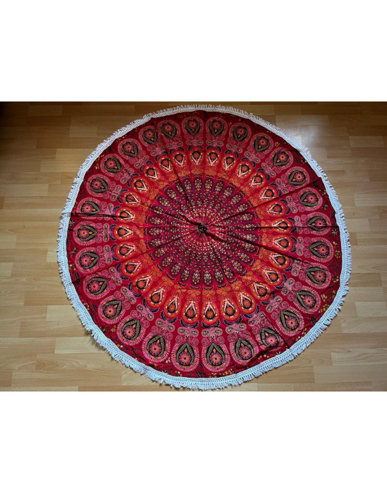 Indická plachta OKRÚHLA - červená - 125cm
