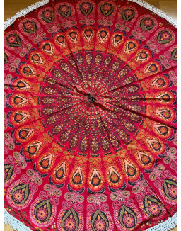 Indická plachta OKRÚHLA - červená - 125cm