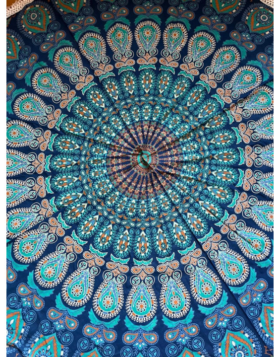 Indická plachta OKRÚHLA - modrá - 125cm