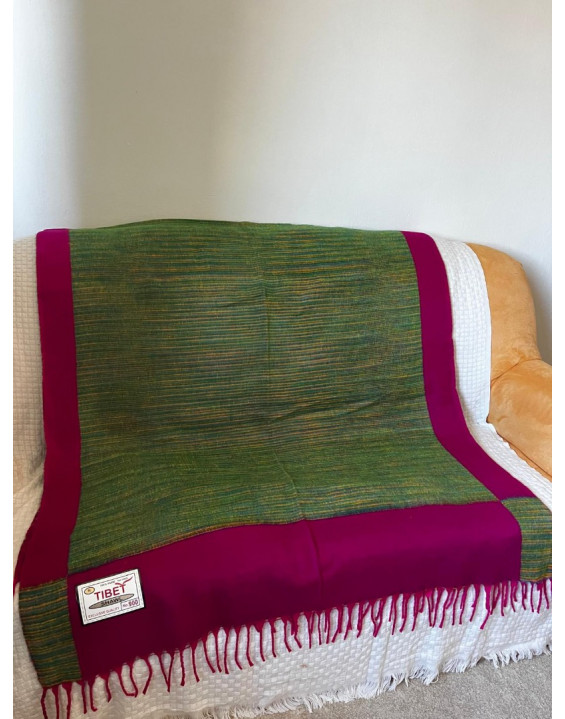 Himalájska Deka z Jačej vlny - ružovo/zelená (108) 