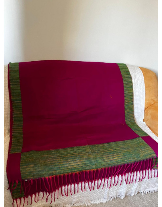 Himalájska Deka z Jačej vlny - ružovo/zelená (108) 