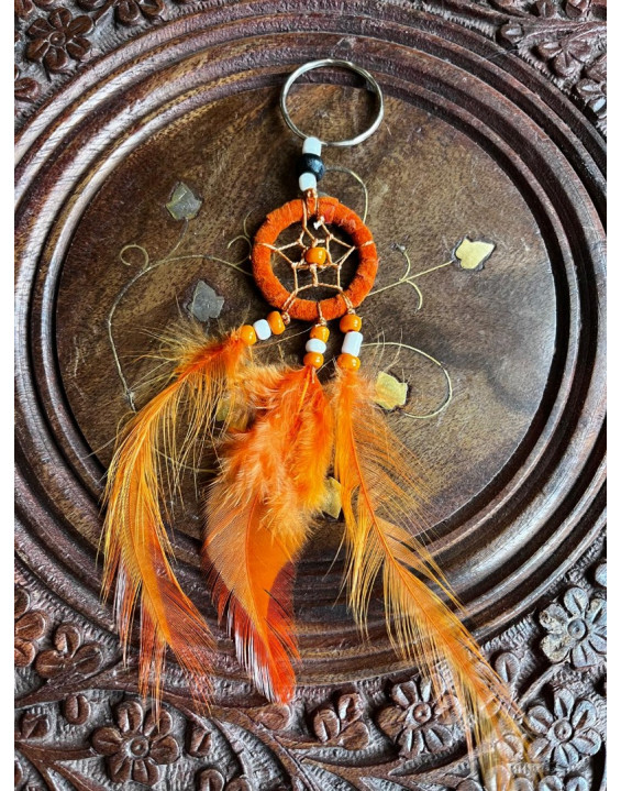 Lapač snov – kľúčenka oranžová