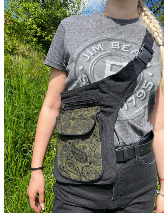 Ladvinka ORNAMENT - čierno/tmavozelená