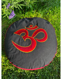 Červeno čierny Yogi meditačný podsedák - OM