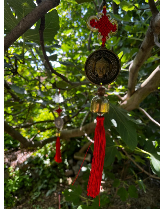 Červená visiaca ozdoba hojnosti - Budha