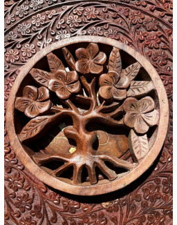 STROM ŽIVOTA s kvetmi– drevená dekorácia- 15cm