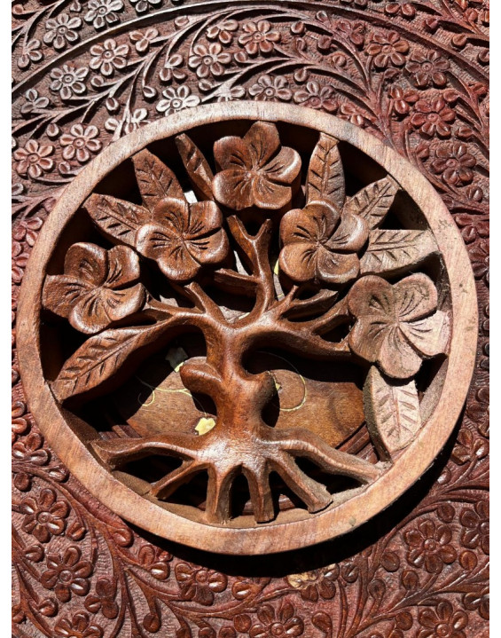 STROM ŽIVOTA s kvetmi– drevená dekorácia- 15cm