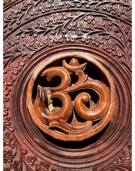 OM v kruhu - drevená dekorácia - 10cm