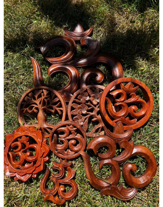 OM v kruhu - drevená dekorácia - 10cm