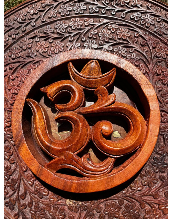OM v kruhu - drevená dekorácia - 14,5cm