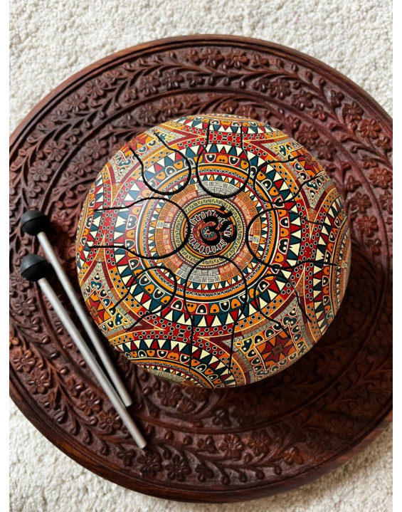Jazýčkový bubon MANDALA Hippie style – stredný