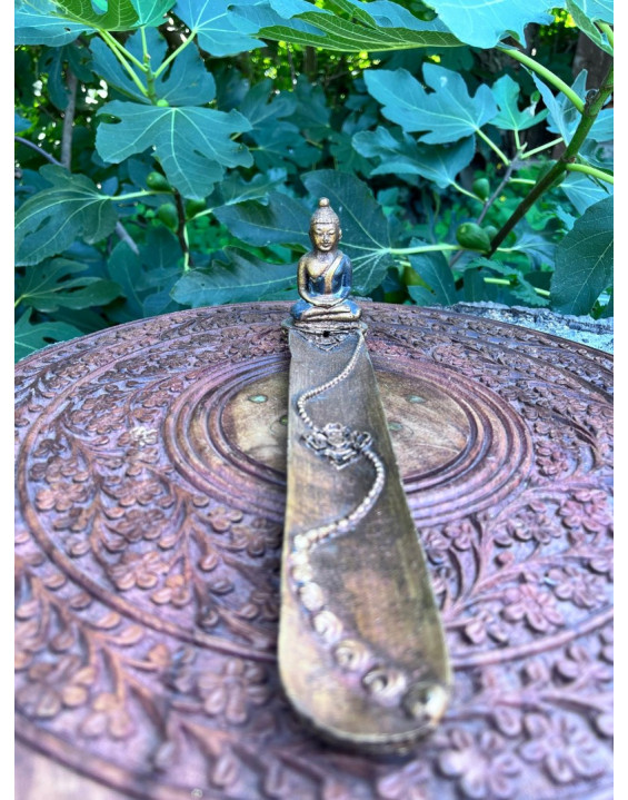 Stojan na vonné tyčinky - BUDHA zlato čierny