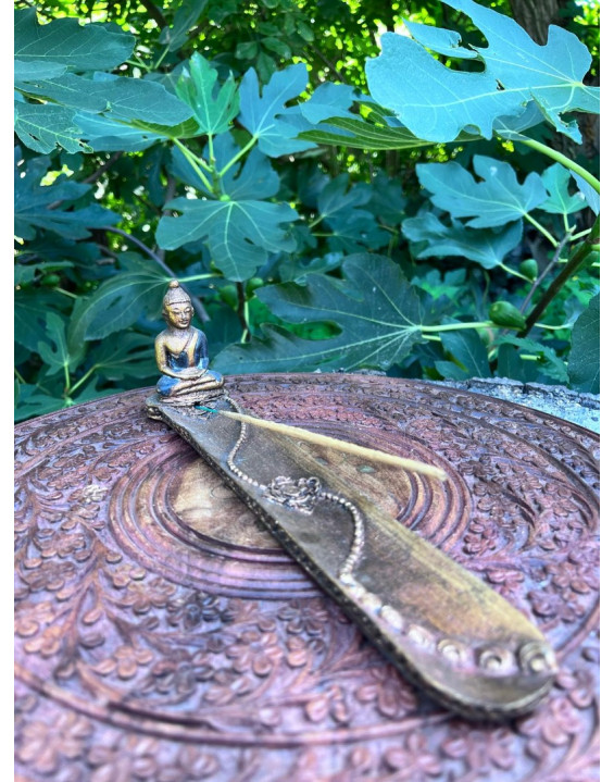 Stojan na vonné tyčinky - BUDHA zlato čierny