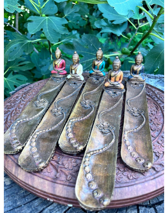 Stojan na vonné tyčinky - BUDHA zlato čierny