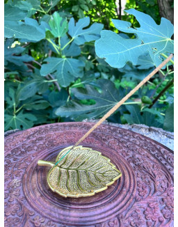 Stojan pod vonné tyčinky - zlatý list