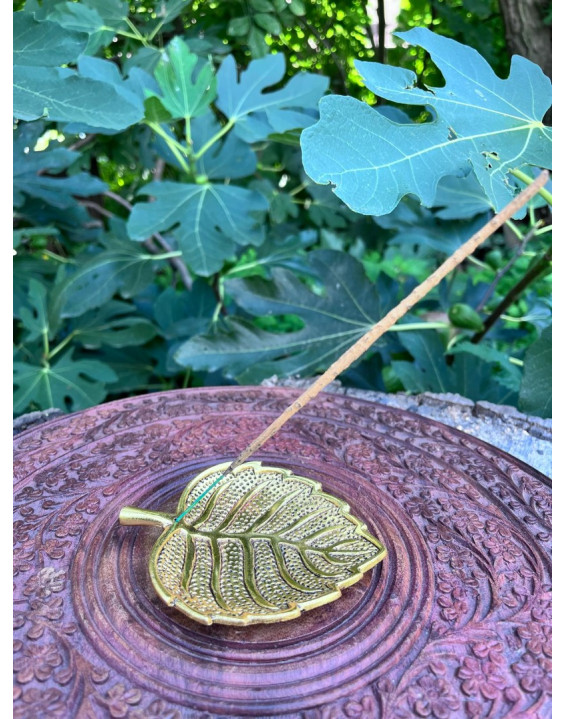 Stojan pod vonné tyčinky - zlatý list