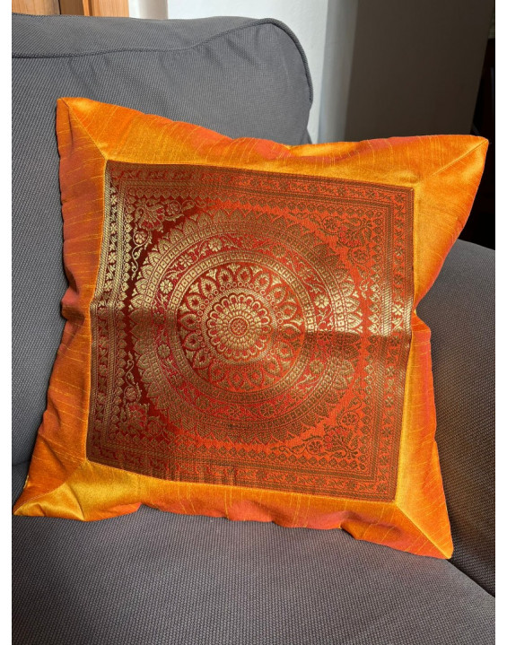 Poťah na vankúšik- MANDALA oranžová – rozmery 40×40 cm 