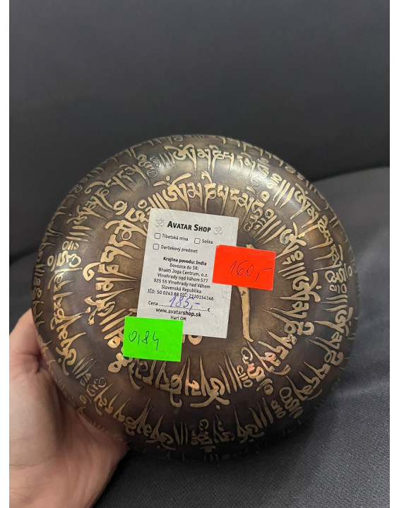 Tibetská misa ručne tepaná s gravírovaím – OM (0184)