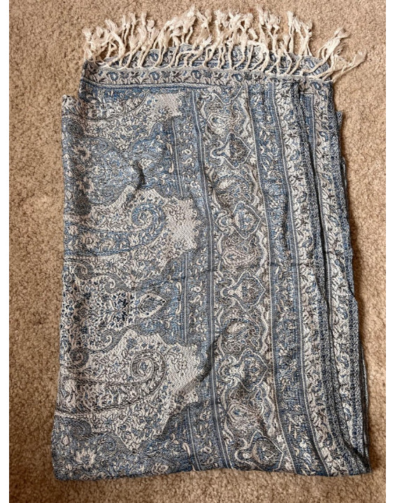 Kašmírová šatka - modro biela