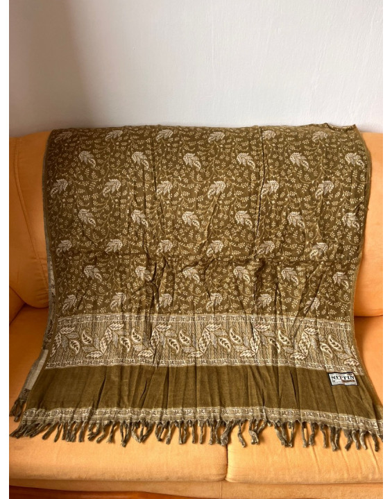 Himalájska deka z ovčej vlny - khaki (231)