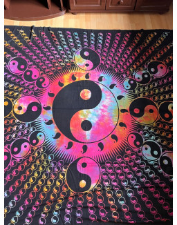 Indická plachta veľká - JIN JANG - 230×210 cm - batikovaná