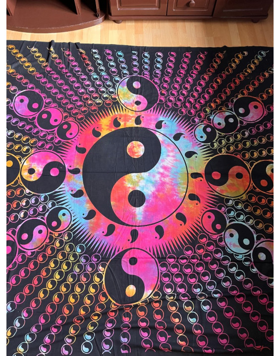 Indická plachta veľká - JIN JANG - 230×210 cm - batikovaná