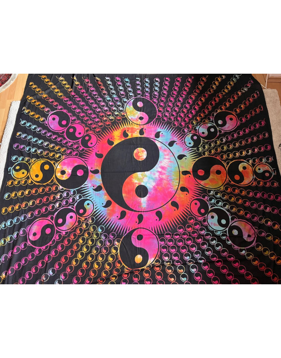 Indická plachta veľká - JIN JANG - 230×210 cm - batikovaná