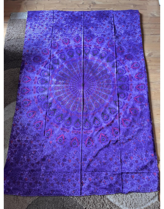 Plachta MANDALA fialová – stredná 130×200