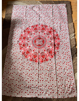 Plachta MANDALA – bielo oranžová– stredná 130×200