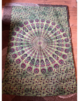 Plachta MANDALA – zelená– stredná 130×200