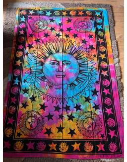 Plachta SLNKO a MESIAC – farebná batikovaná – stredná 130×200