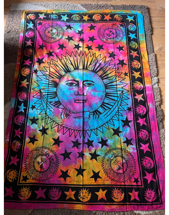 Plachta SLNKO a MESIAC – farebná batikovaná – stredná 130×200