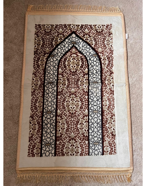 Indický koberček na sedenie - biely 107x71cm