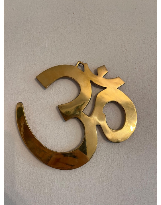 OM na zavesenie- kovový, veľký, zlatý 