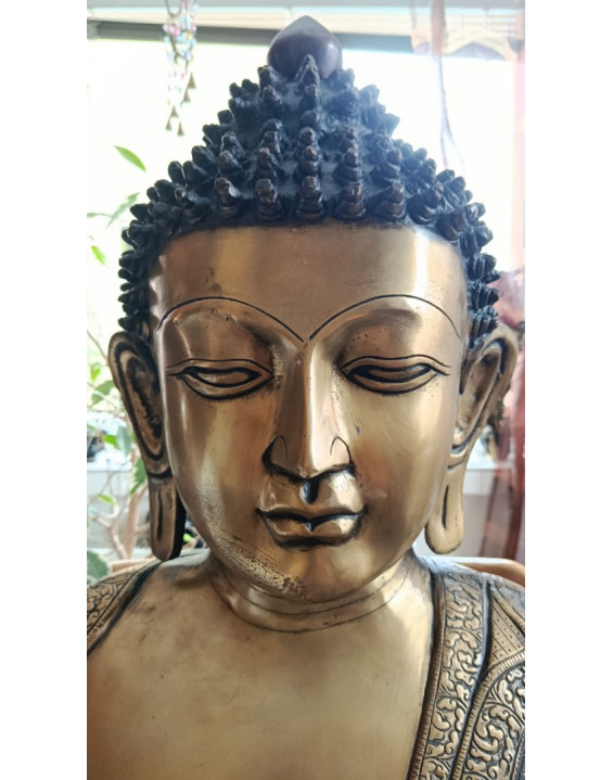 Meditujúci BUDHA - 90 cm kovová socha