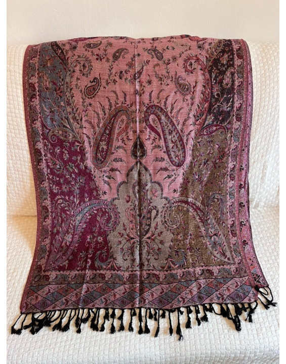 Kašmírová šatka - fialovo čierna (05)