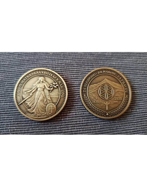 Minca Matky Slávy MOSADZNÁ PATINA