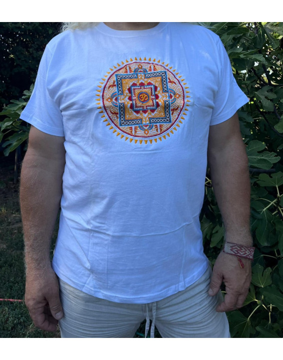 Tričko Mandala Om - bordové 42
