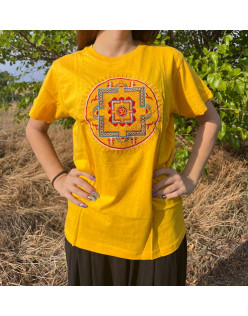 Tričko Mandala Om - žlté 40