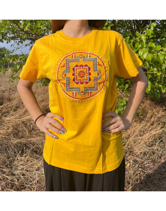 Tričko Mandala Om - žlté 36